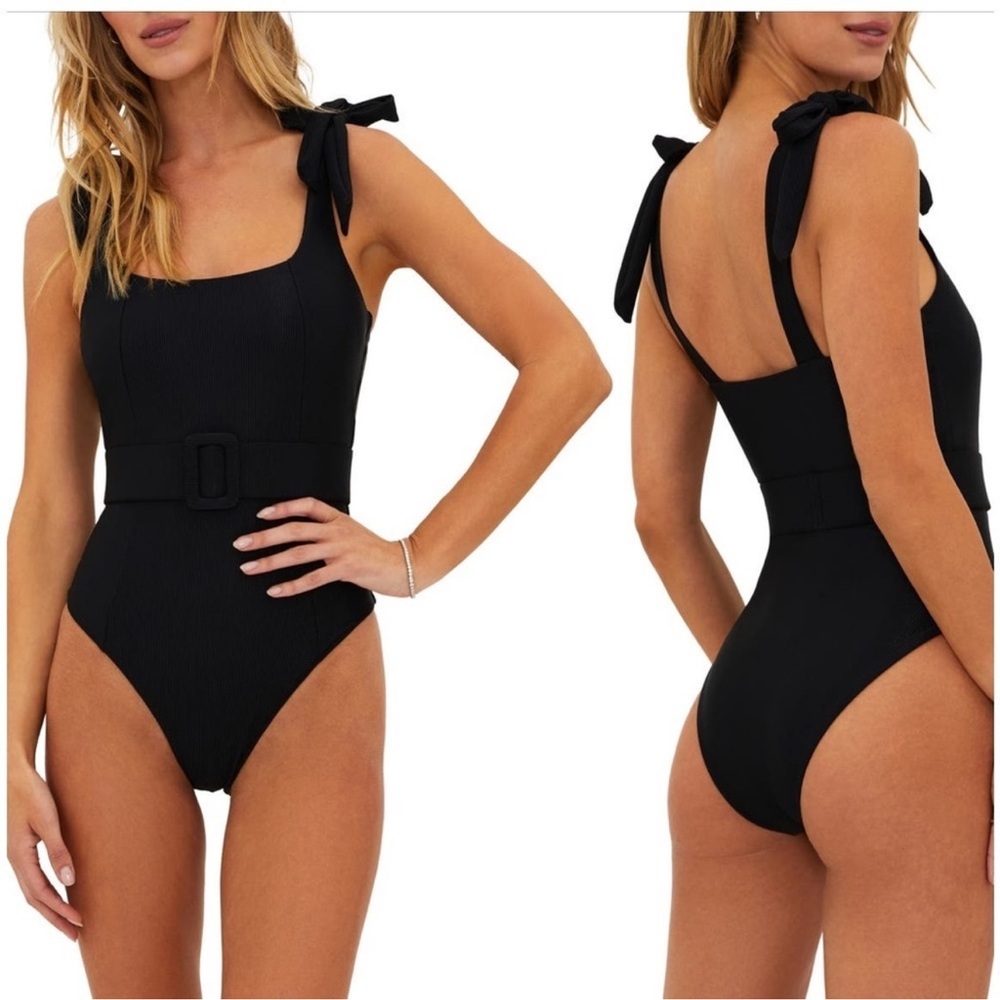 Beach Riot Black One Piece High-Cut Swimsuit